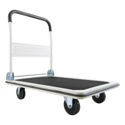 VEVOR Foldable Push Cart Dolly, 330 lbs Load Capacity, Folding Platform Truck with Swivel Wheels, Moving Platform Hand Truck Flatbed Cart, Space Saving Push Handle, for Easy Storage, 29 x 18.9 x 32.5 in