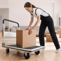 VEVOR Foldable Push Cart Dolly, 330 lbs Load Capacity, Folding Platform Truck with Swivel Wheels, Moving Platform Hand Truck Flatbed Cart, Space Saving Push Handle, for Easy Storage, 29 x 18.9 x 32.5 in