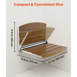 VEVOR Foldable Shower Seat Wall Mounted, 17.7