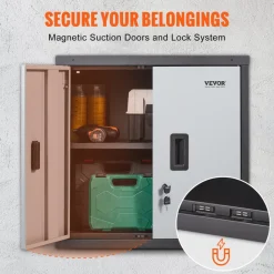 VEVOR Foldable Wall Cabinet, Metal Garage Locker Mounted 26