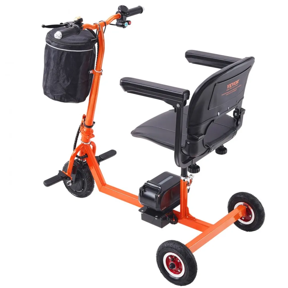 VEVOR Foldable 3 Wheel Mobility Scooter for Seniors, Portable Electric Powered Mobility Scooter with 12 Mile Long Range, All Terrain Travel Wheelchair with 48V Lithium-ion Battery, Max Support 330LBS