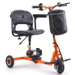 VEVOR Foldable 3 Wheel Mobility Scooter for Seniors, Portable Electric Powered Mobility Scooter with 12 Mile Long Range, All Terrain Travel Wheelchair with 48V Lithium-ion Battery, Max Support 330LBS