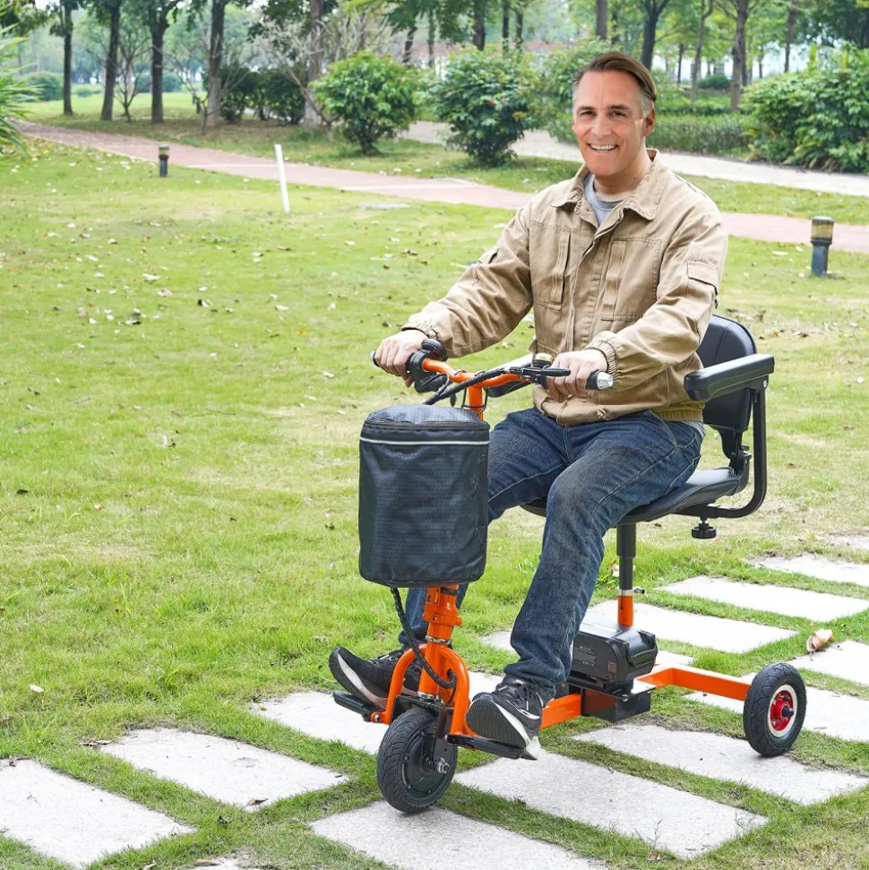 VEVOR Foldable 3 Wheel Mobility Scooter for Seniors, Portable Electric Powered Mobility Scooter with 12 Mile Long Range, All Terrain Travel Wheelchair with 48V Lithium-ion Battery, Max Support 330LBS