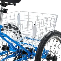 VEVOR Folding Adult Tricycle 20 inch 7 Speed Foldable Trikes for Adult, 3 Wheel Cruiser Bike w/ Cargo Basket, Adjustable Seat, Double-Wall Wheel Rims, Shopping Picnic Tricycles for Women, Men, Senior