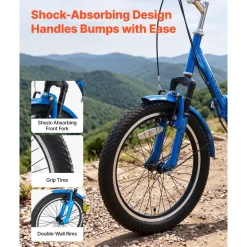 VEVOR Folding Adult Tricycle 24 inch 7 Speed Foldable Trikes for Adult, 3 Wheel Cruiser Bike w/ Cargo Basket, Adjustable Seat, Double-Wall Wheel Rims, Shopping Picnic Tricycles for Women, Men, Senior