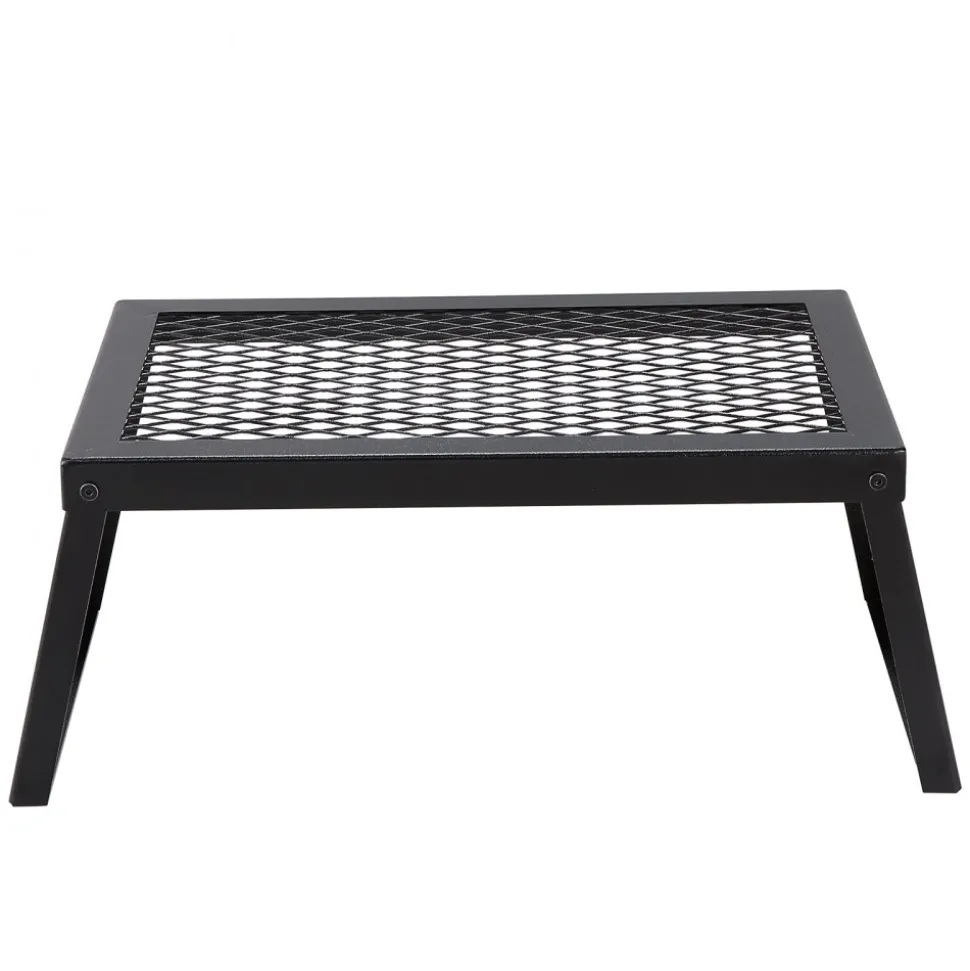 VEVOR Folding Campfire Grill, Heavy Duty Steel Mesh Grate, 18" Portable Camping Grates Over Fire Pit, Camp Fire Cooking Equipment with Legs Carrying Bag, Grilling Rack for Outdoor Open Flame Cooking