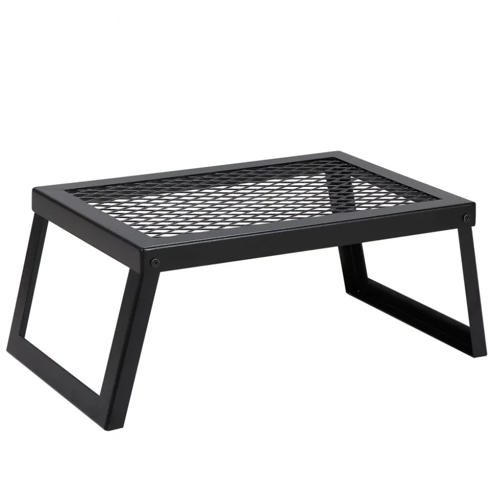 VEVOR Folding Campfire Grill, Heavy Duty Steel Mesh Grate, 18" Portable Camping Grates Over Fire Pit, Camp Fire Cooking Equipment with Legs Carrying Bag, Grilling Rack for Outdoor Open Flame Cooking