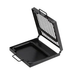 VEVOR Folding Campfire Grill, Heavy Duty Steel Mesh Grate, 22.4