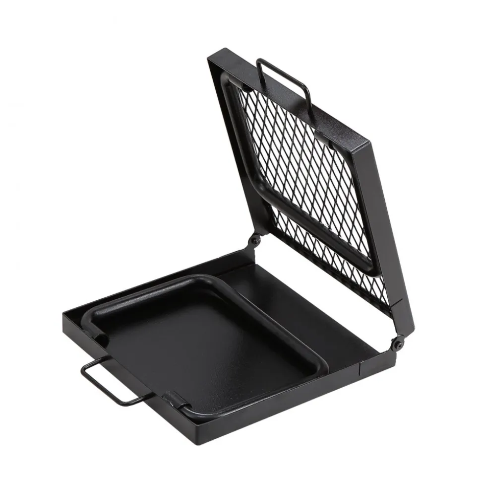 VEVOR Folding Campfire Grill, Heavy Duty Steel Mesh Grate, 22.4" Portable Camping Grates Over Fire Pit, Camp Fire Cooking Equipment with Legs Carrying Bag, Grilling Rack for Outdoor Open Flame Cooking