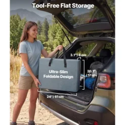 VEVOR Folding Camping Storage Cabinet, Outdoor Portable Aluminum Lightweight Table, Quick Set-up Compact Kitchen Cook Station, with 3 Shelves and Carry Bag, for Picnic, BBQ, Camping, RV Traveling