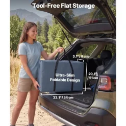 VEVOR Folding Camping Storage Cabinet, Outdoor Portable Aluminum Lightweight Table, Quick Set-up Compact Kitchen Cook Station, with 6 Shelves and Carry Bag, for Picnic, BBQ, Camping, RV Traveling