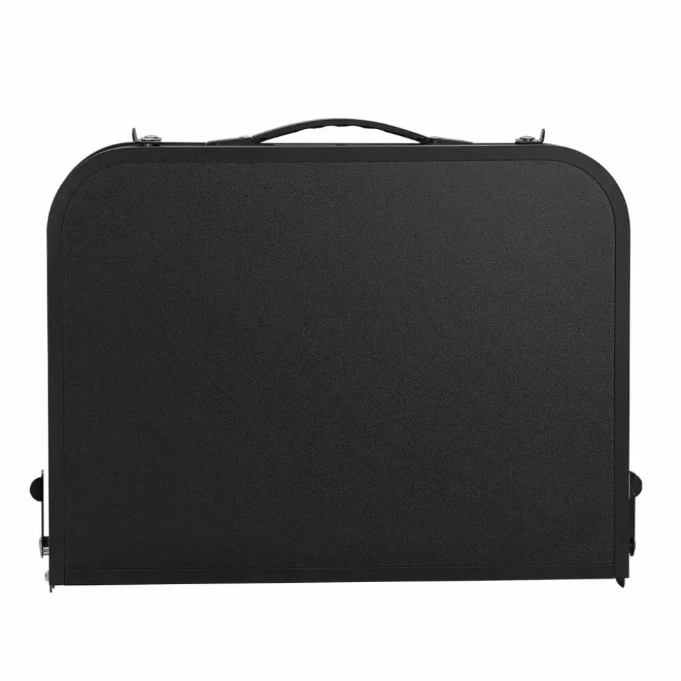 VEVOR Folding Camping Table, Adjustable Height Portable Side Tables, Aluminum MDF Beach Table with Mesh Layer, Carrying Handle, Lightweight Compact for Outdoor Picnic BBQ Cooking, 24x16in, Black