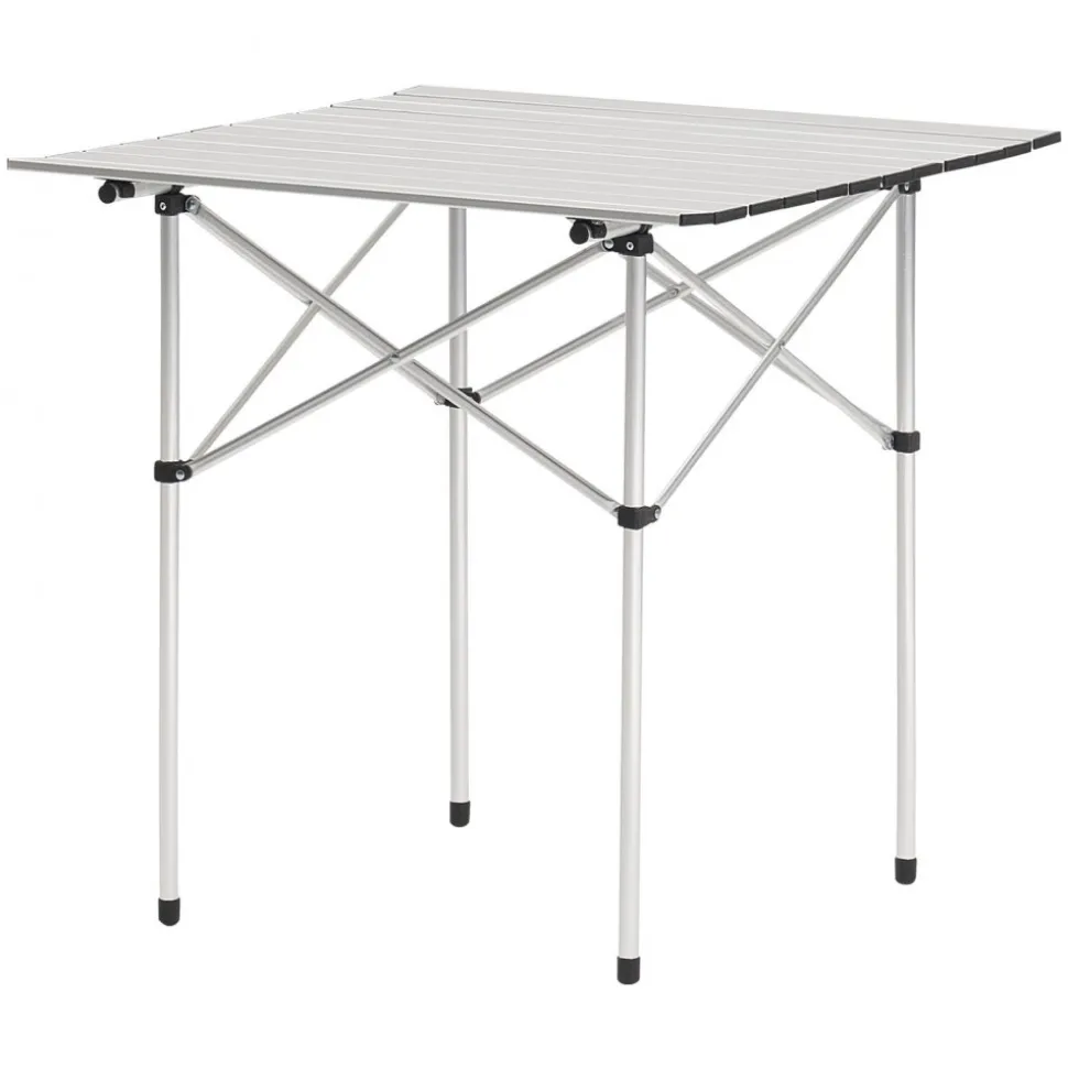 VEVOR Folding Camping Table, Portable Roll Up Side Tables, Small Lightweight Aluminum Beach Table, Compact with Carry Bag, for Outdoor Cooking, Tailgating, Grilling, Picnic, Travel, Silver