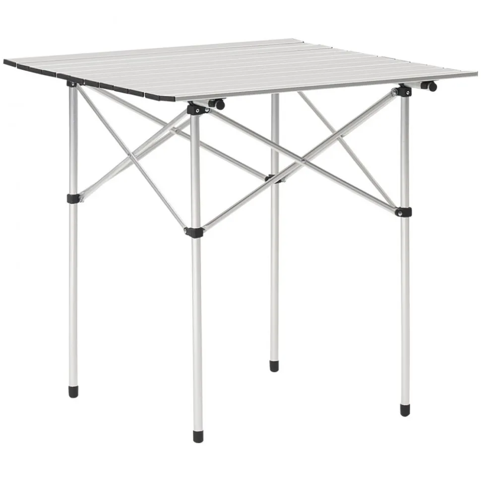 VEVOR Folding Camping Table, Portable Roll Up Side Tables, Small Lightweight Aluminum Beach Table, Compact with Carry Bag, for Outdoor Cooking, Tailgating, Grilling, Picnic, Travel, Silver