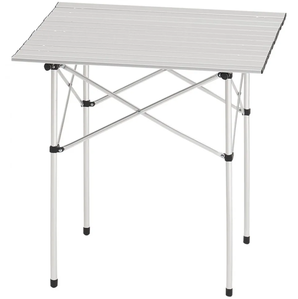 VEVOR Folding Camping Table, Portable Roll Up Side Tables, Small Lightweight Aluminum Beach Table, Compact with Carry Bag, for Outdoor Cooking, Tailgating, Grilling, Picnic, Travel, Silver