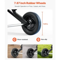 VEVOR Folding Chair Rack, 150 LBS Capacity, Heavy-duty Chair Cart for Stacking 10 Chairs, Multi-Function Metal Chair Storage Dolly with Rubber Wheels, Push-Style Chair Holder, Matte Black