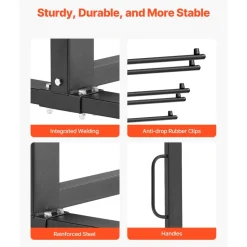 VEVOR Folding Chair Rack, 400 LBS Capacity, Heavy-duty Chair Cart for 42 Chairs or 12 Tables, Multi-Function Chair Storage Dolly with Rubber Wheels and Holders, Large Chair Holder, Matte Black