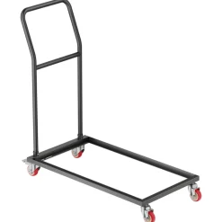 VEVOR Folding Chair Rack, 300 LBS Capacity, L-shape Vertical Placement Chair Cart for 25 Chairs, Heavy-duty Metal Chair Storage Dolly with Rubber Wheels, Multi-Function Chair Holder, Matte Black