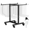 VEVOR Folding Chair Rack, 200 LBS Capacity, T-shape Chair Cart for 14 Chairs, Heavy-duty Metal Chair Storage Dolly with Rubber Wheels, Multi-Function Chair Holder for Party Event,Hotel, Matte Black