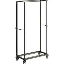 VEVOR Folding Chair Rack, 500 LBS Capacity, Heavy-duty Chair Cart for 60 Chairs, Metal Chair Storage Dolly Chair Holder with Swivel Casters and Locking Wheels, for Party Event,Hotel,Matte Black