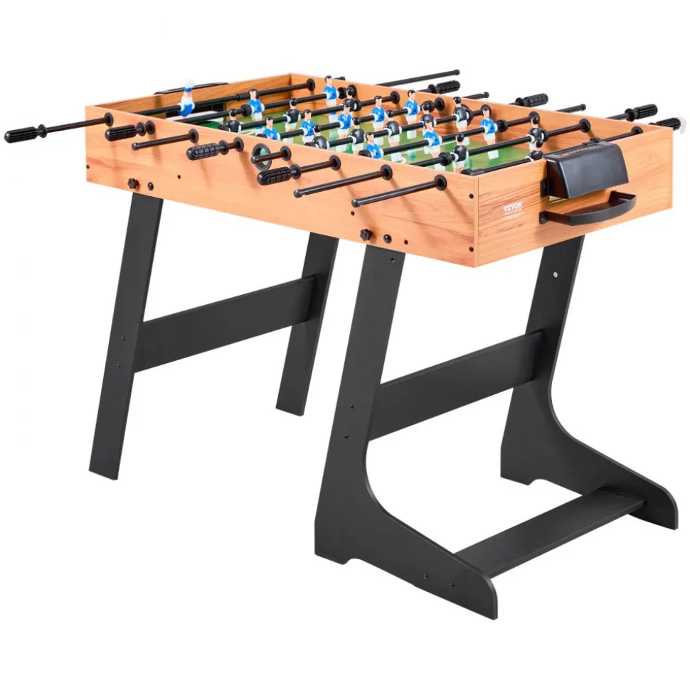 VEVOR Folding Foosball Table, 42 inch Standard Size Table, Indoor Full Size Foosball Tables for Home, Family, and Game Room, Durable Soccer Set, Includes 2 Balls