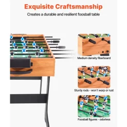 VEVOR Folding Foosball Table, 42 inch Standard Size Table, Indoor Full Size Foosball Tables for Home, Family, and Game Room, Durable Soccer Set, Includes 2 Balls