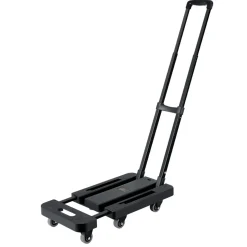 VEVOR Folding Hand Truck, 500 lbs Load Capacity, Collapsible Luggage Cart with 6 Wheels, 2 Elastic Ropes & Expandable Base, Utility Dolly Platform Cart for Airport Travel Luggage Office Moving, Black