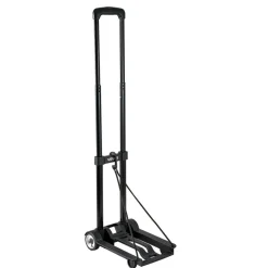 VEVOR Folding Hand Truck, 110 lbs Load Capacity, Collapsible Luggage Cart with 2 Wheels & 1 Elastic Rope, Utility Dolly Platform Cart for Airport Travel Furniture Luggage Office Moving, Black