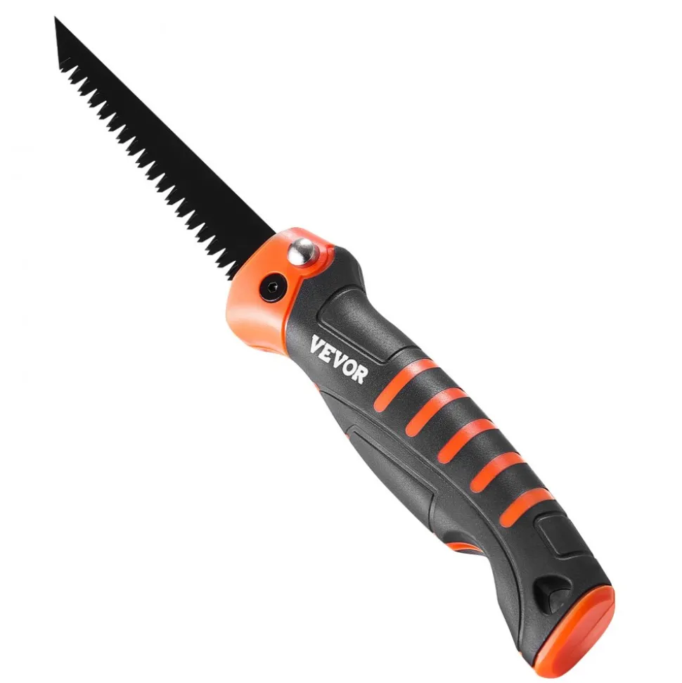 VEVOR Folding Jab Saw, 5 in Foldable Jab Saw with Soft Grip Handle, Folding Drywall Saw with Triple Ground Teeth and Sharp Tip, for Drywall, Wood, PVC Pipes, Cement Board, Thin Sheets, Wall Panels