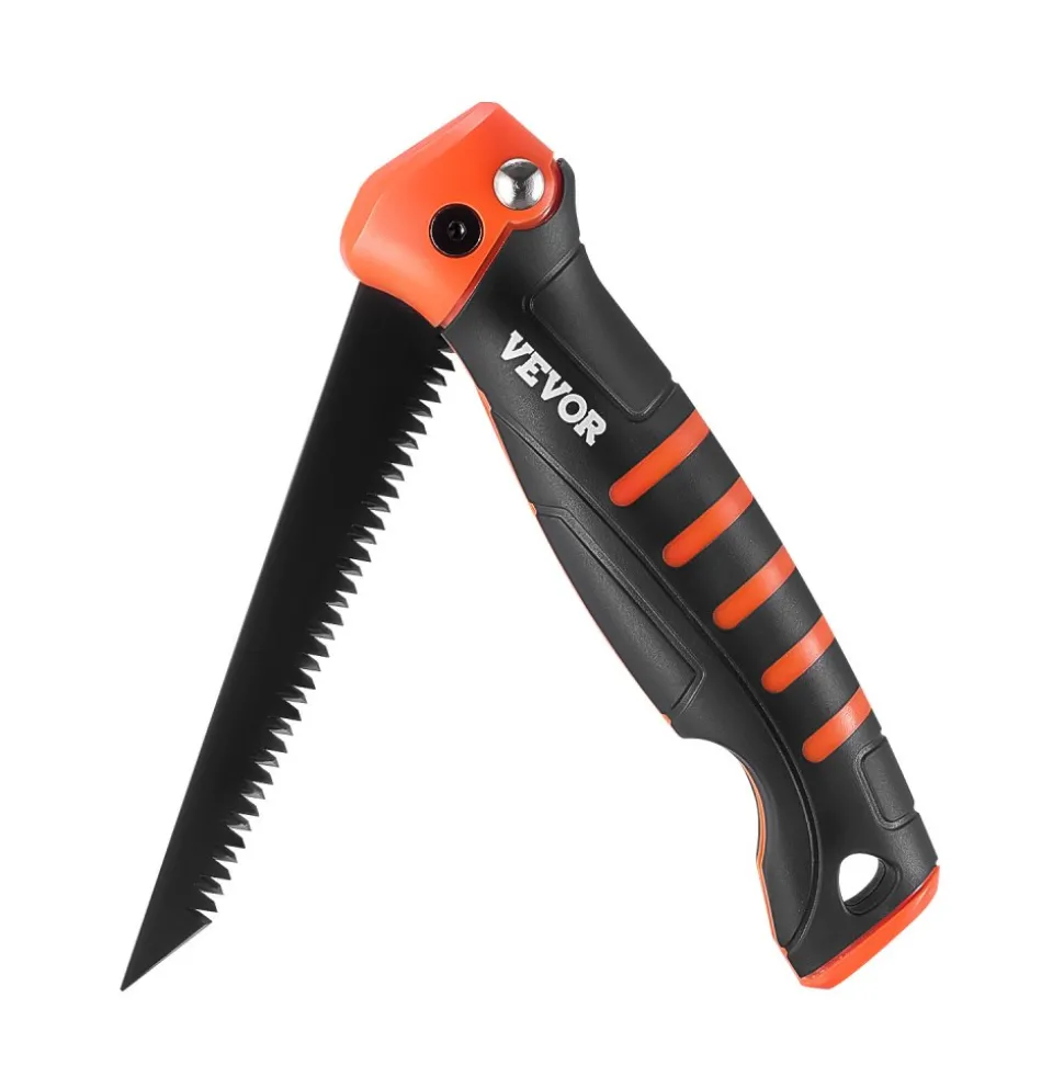 VEVOR Folding Jab Saw, 5 in Foldable Jab Saw with Soft Grip Handle, Folding Drywall Saw with Triple Ground Teeth and Sharp Tip, for Drywall, Wood, PVC Pipes, Cement Board, Thin Sheets, Wall Panels