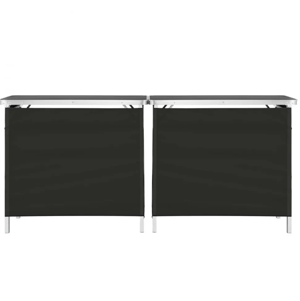 VEVOR Folding Portable Bar Table, 2 pcs, 38.6 x 15.2 x 34.3 in, with Carry Bag, Storage Shelf, Detachable Skirt, Quick and Easy Setup, Foldable Mobile Bartending Station for Events, Party, Tradeshow