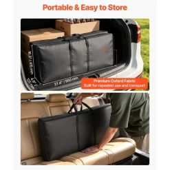 VEVOR Folding Portable Bar Table, 2 pcs, 38.6 x 15.2 x 34.3 in, with Carry Bag, Storage Shelf, Detachable Skirt, Quick and Easy Setup, Foldable Mobile Bartending Station for Events, Party, Tradeshow