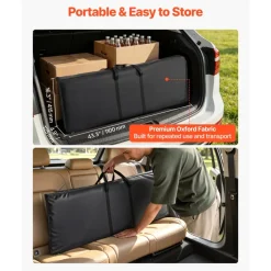 VEVOR Folding Portable Bar Table, 38.6 x 15.2 x 34.3 in, with Carry Bag, Storage Shelf, and Detachable Skirt, Quick and Easy Setup, Foldable Mobile Bartending Station for Events, Party, Tradeshow