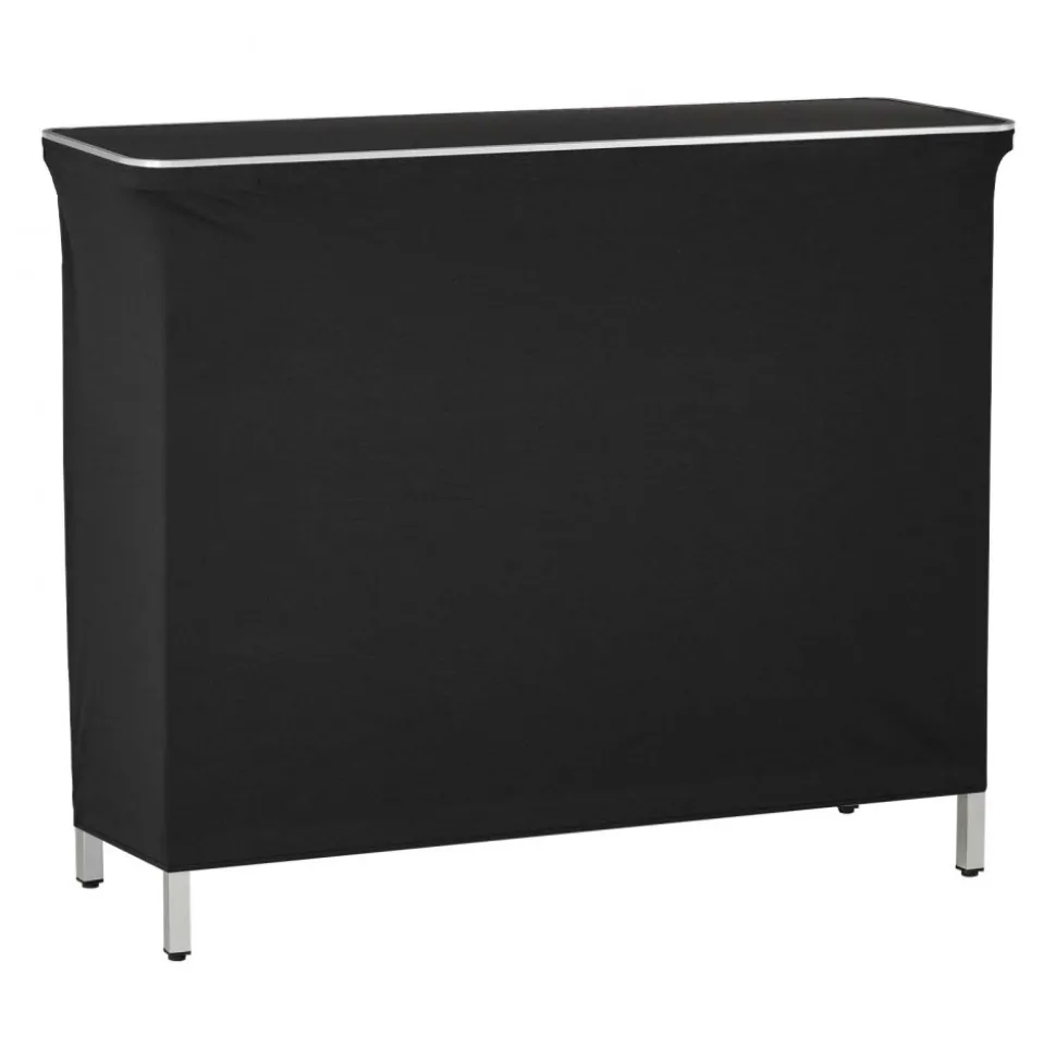 VEVOR Folding Portable Bar Table, 43.3 x 15.2 x 34.8 in, with Carry Bag, Storage Shelf, and Detachable Skirt, Quick and Easy Setup, Foldable Mobile Bartending Station for Events, Party, Tradeshow
