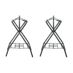 VEVOR Folding Saddle Rack, 28 x 19 x 37.5 in, 2 Packs Freestanding Horse Saddle Stand, Portable Horse Blanket Holder, Heavy Duty Steel Saddle Rack for English & Western Saddles, Tack Storage, Black