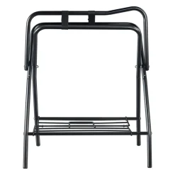 VEVOR Folding Saddle Rack, 28 x 19 x 37.5 in, Freestanding Horse Saddle Stand, Portable Horse Blanket Holder, Heavy Duty Steel Saddle Rack for English & Western Saddles, Tack Storage, Black
