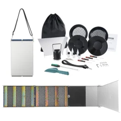 VEVOR Folding Sluice Box Gold Panning Kit, 50 Inch 23pc Gold Prospecting Equipment Kit with Gold Pan, Classifier Screen, Separating Magnet, Backpack and More