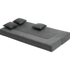 VEVOR Folding Sofa Bed, 3-in-1 Foldable Couch Bed with 3 Pillows and Washable Cover, 25D High Density Memory Foam Convertible Sleeper Chair Bed, Futon Couch for Living Room, Bedroom, Dark Grey(Twin)