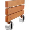 VEVOR Folding Teak Shower Seat, 20.1" x 13.2" Unfolded, Wall Mounted Fold Up Shower Bench with 440 lbs Load Capacity, Space Saving Home Care Fold Down Shower Chair, for Seniors Pregnant Women Children