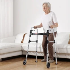 VEVOR Folding Walker, 2-Button Foldable Walker with 5