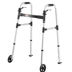 VEVOR Folding Walker, 2-Button Foldable Walker with 5
