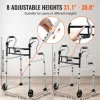 VEVOR Folding Walker on Wheels, 3-in-1 Stand-Assist Folding Walkers with Adjustable Height and Width, Lightweight Aluminum | Front Wheeled Mobility Aid for Elderly Handicapped Disabled, Up to 350LBS