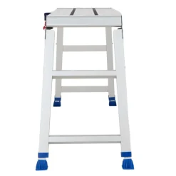 VEVOR Folding Work Platform, Adjustable Height 23-34.5 in, 40 x 12 in Aluminum Step Stool, 500 lbs Load Capacity, Heavy Duty Non-Slip Platform Ladder, Portable Work Bench for Painting, Maintenance