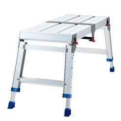 VEVOR Folding Work Platform, Adjustable Height 12-16 in, 500 lbs Capacity Aluminum Step Stool, Heavy Duty Non-Slip Platform Ladder, Portable Work Bench for Painting, Cleaning, Home & Professional Use