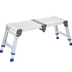 VEVOR Folding Work Platform, Adjustable Height 14.2-20 in, 500 lbs Capacity Aluminum Step Stool, Heavy Duty Non-Slip Platform Ladder, Portable Work Bench for Painting, Cleaning, Home & Professional