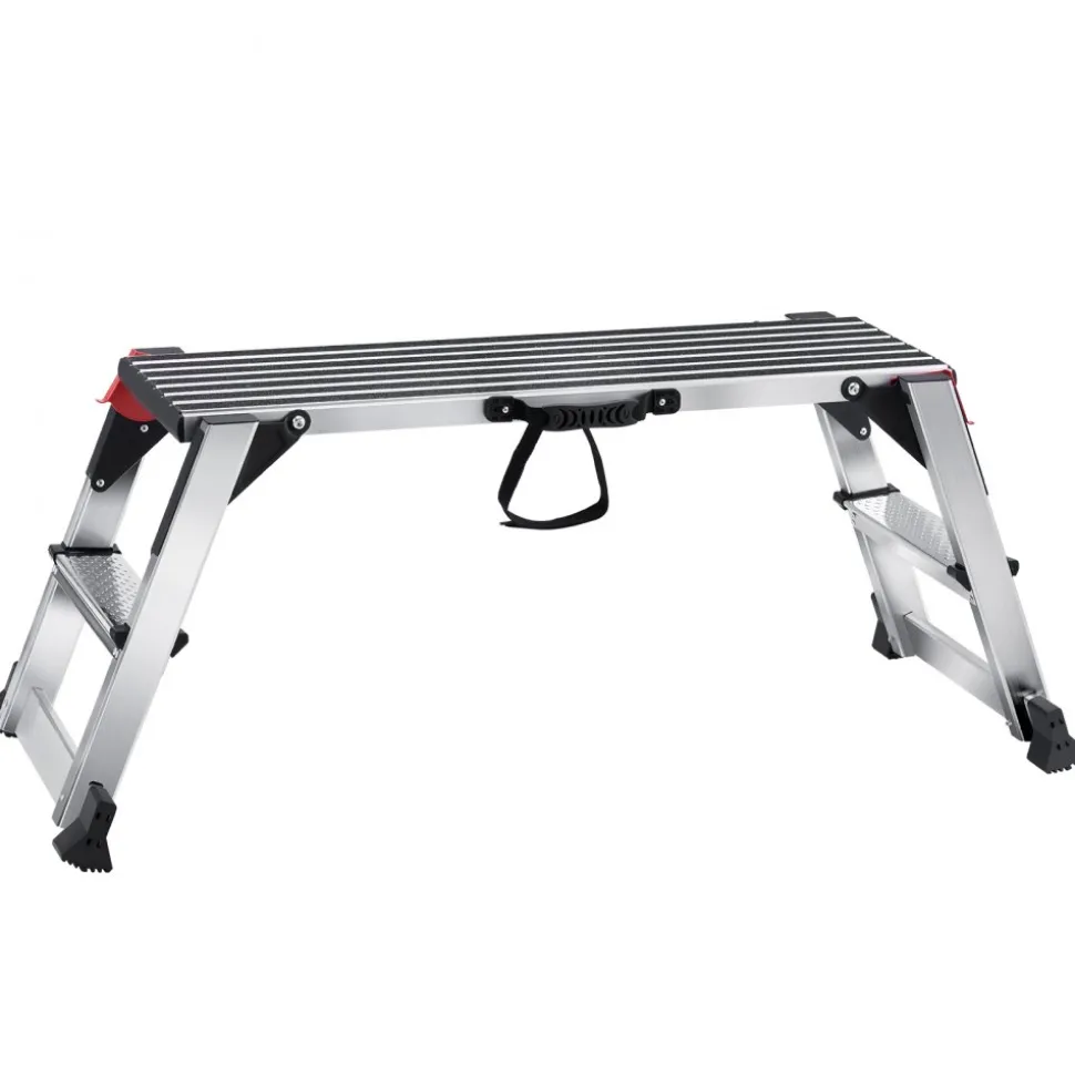 VEVOR Folding Work Platform, 660 lbs Load Capacity, Aluminum Drywall Stool Ladder, Heavy Duty Work Bench w/ Non-Slip Feet, Ideal for Washing Vehicles, Cleaning, Painting, Decorating