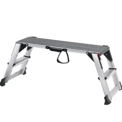 VEVOR Folding Work Platform, 660 lbs Load Capacity, Aluminum Drywall Stool Ladder, Heavy Duty Work Bench w/ Non-Slip Feet, Ideal for Washing Vehicles, Cleaning, Painting, Decorating