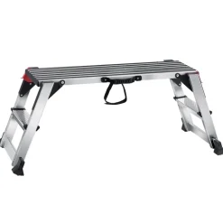 VEVOR Folding Work Platform, 660 lbs Load Capacity, Aluminum Drywall Stool Ladder, Heavy Duty Work Bench w/ Non-Slip Feet, Ideal for Washing Vehicles, Cleaning, Painting, Decorating