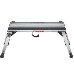 VEVOR Folding Work Platform, 660 lbs Load Capacity, Aluminum Drywall Stool Ladder, Heavy Duty Work Bench w/ Non-Slip Feet, Ideal for Washing Vehicles, Cleaning, Painting, Decorating
