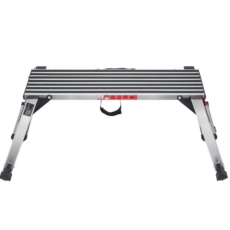 VEVOR Folding Work Platform, 660 lbs Load Capacity, Aluminum Drywall Stool Ladder, Heavy Duty Work Bench w/ Non-Slip Feet, Ideal for Washing Vehicles, Cleaning, Painting, Decorating